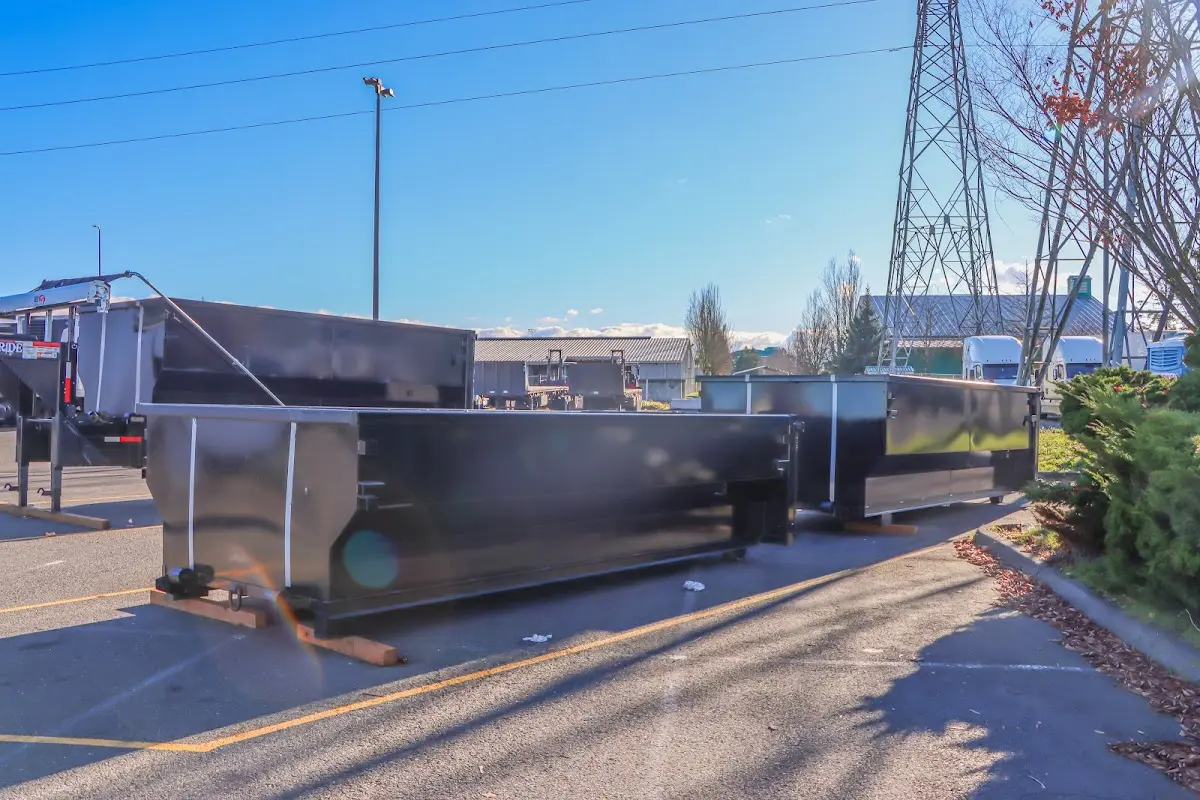 Roll-off dumpster ready for waste disposal at job site for Construction Dumpster Rental in Brush